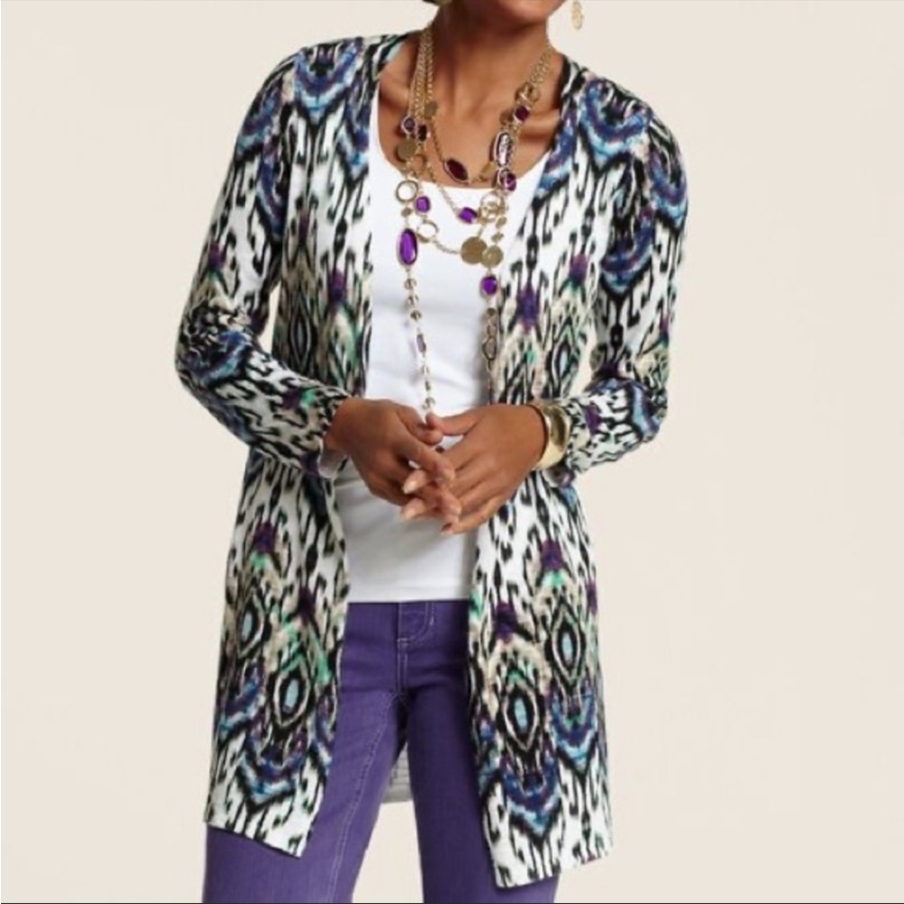 Chico’s Daring Diamond Deidra duster Sz M / 2